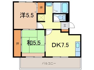 クラウンハイムあけぼのⅠの物件間取画像